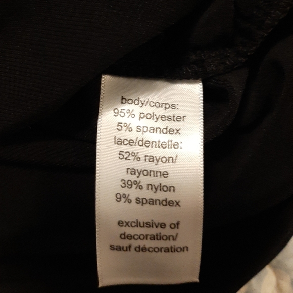 Maurices size 2 fancy tank top black lace, sheer wide straps, ruching on sides - Picture 7 of 10